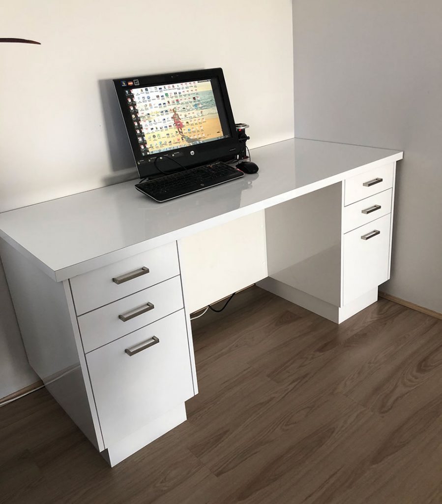 Perth Built-in Study Shelves and Desks with Carter's Cabinets.
